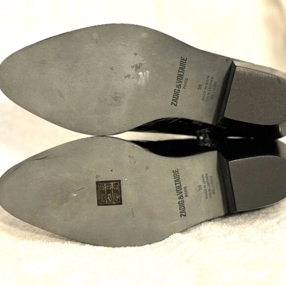 Zadig & Voltaire Woman's Black Ankle Boots Leather US 7.5 EU 38 New-No Tags - Picture 16 of 16